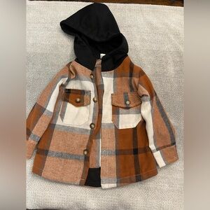 Wonder Nation Brown and Black Plaid Kids Jacket